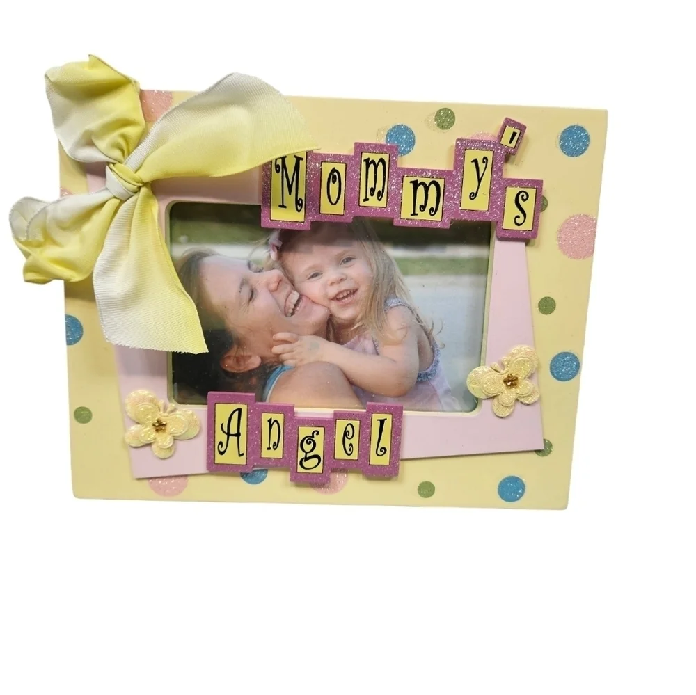 NWT So Seong Mommy's Angel Yellow &‎ Pink 3D Picture Frame 4x6